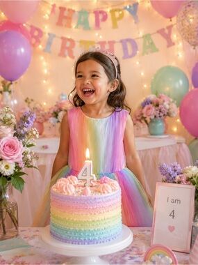 Charabia Rainbow Tulle Dress